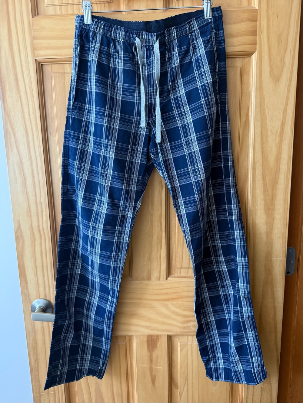 GAP Men's Blue Plaid Drawstring Sweatpants